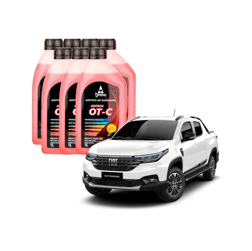 Líquido Refrigerante/anticongelante Tirreno Ot-c Pronto Uso Laranja En Garrafa 1l Kit X 7 Unidades